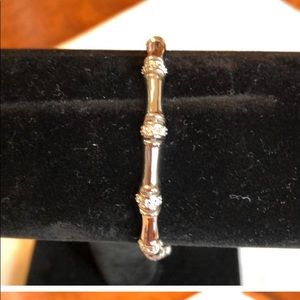 9.25 Bamboo and Sterling Silver Diamond Bracelet